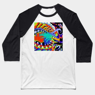 monster kaiju kraken in madness zentangle in the deep ocean art Baseball T-Shirt